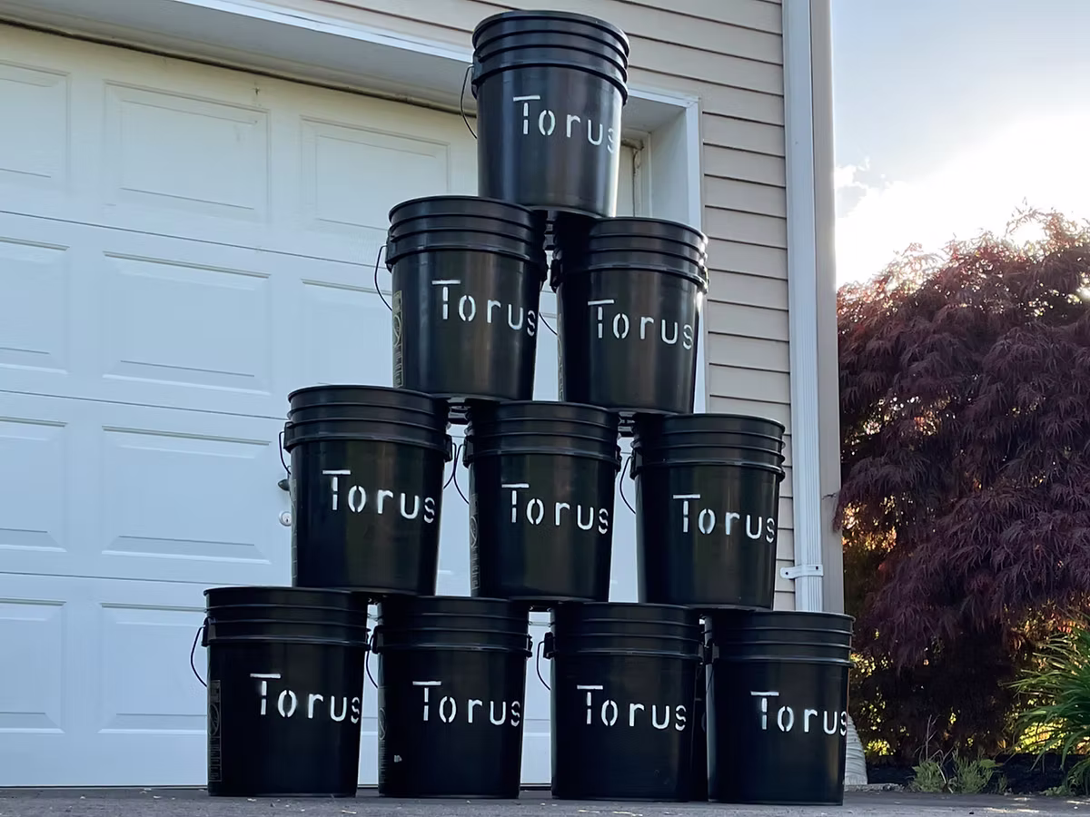 Stacked Torus composting buckets